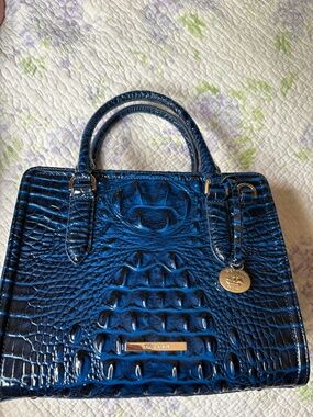 Brahmin Cami Satchel handbag in Anchor Blue navy with Jane Wallet